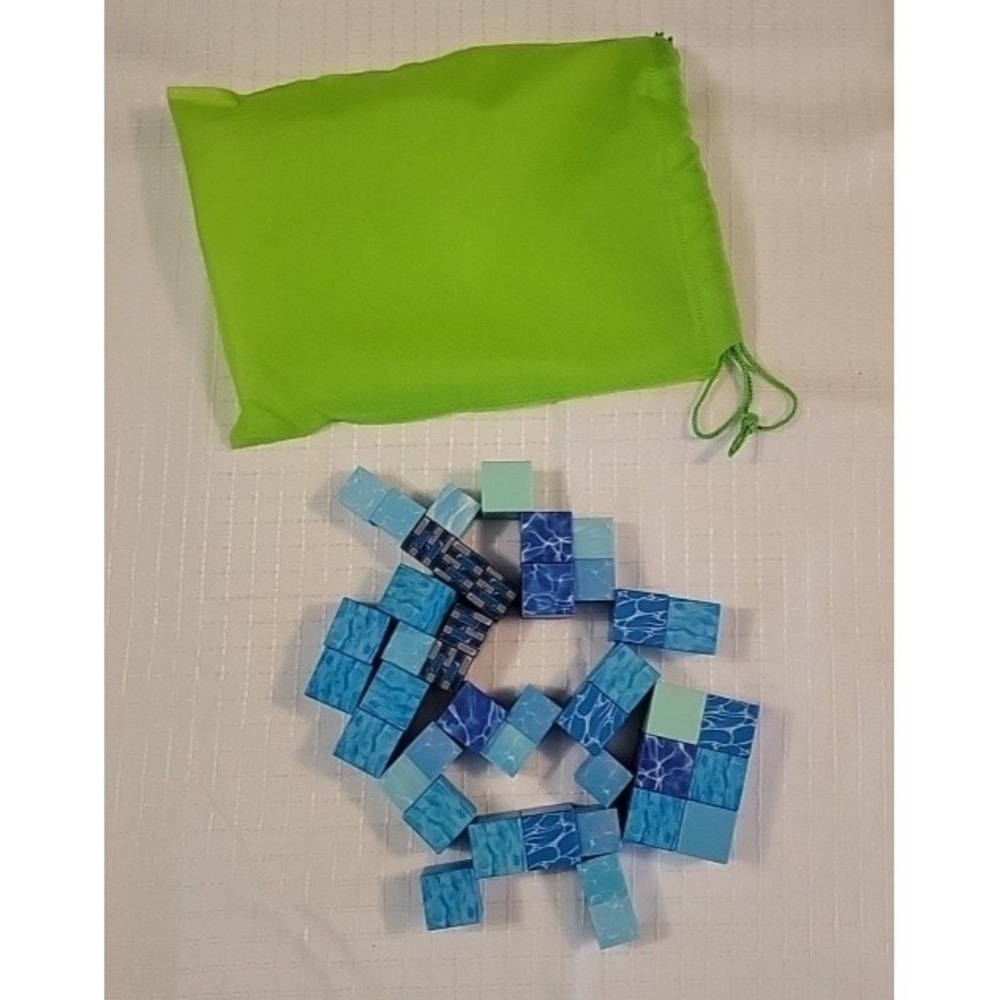 42PCS Magnetic Building Blocks, Magnetic Cubes Water Blues